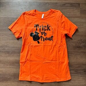 Bella Canvas Orange Trick or Treat Mickey Mouse Halloween T Shirt Women's Large